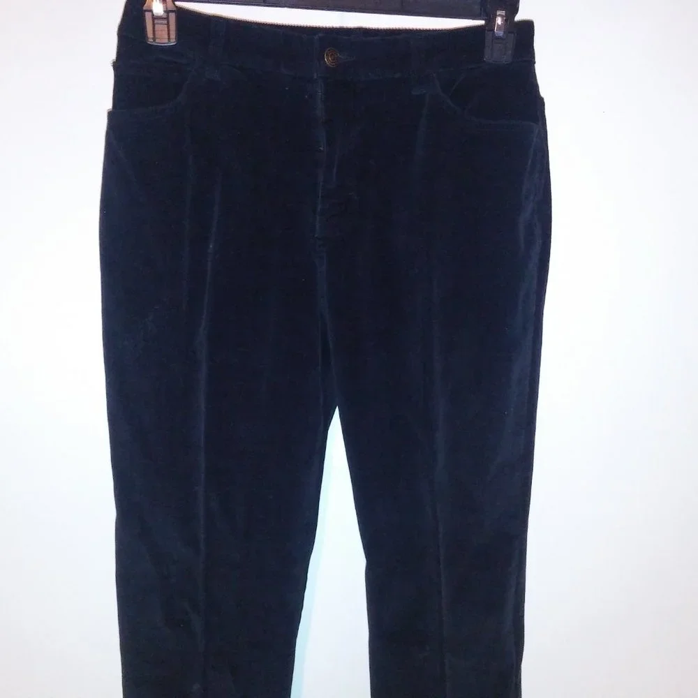 St Johns Bay Womens Pants Size 8 Solid Black Corduroy Stretch Skinny‎ Waist 28" - Picture 6 of 14